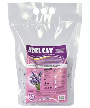 Наполнитель Adel Cat универсальный ЛАВАНДА пурпурные гранулы силикагель 1,4кг 3,2 л