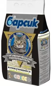 Наполнитель Барсик комкующийся минеральный без запаха 3,3кг 4,54 л