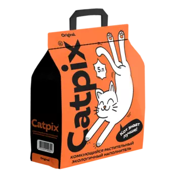 Наполнитель CATPIX натуральный растительный комкующийся 2,15кг 5 л