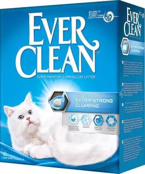 Наполнитель Ever Clean Extra Strong Clumping Unscented комкующийся бентонит без запаха 6кг 6 л