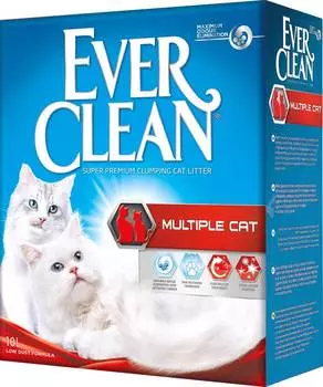 Наполнитель Ever Clean Multiple Cat комкующийся бентонит свежесть 10кг 10 л