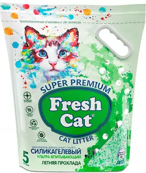 Наполнитель Fresh Cat с ароматом Летняя Прохлада впитывающий силикагель 2кг 5 л