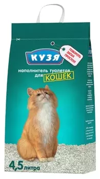 Наполнитель Кузя Впитывающий минеральный впитывающий минеральный без запаха 2,35кг 4,5 л