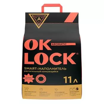 Наполнитель Ok-Lock "ПЕРСИК" растительный комкующийся 4,76кг 11 л