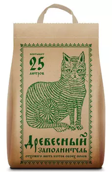 Наполнитель Pi Pi Bent Древесный крафт-пакет впитывающий дерево без запаха 12,5кг 25 л