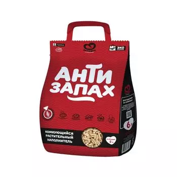 Наполнитель Питомец Антизапах Наполнитель растительный комкующийся 2,15кг 6 л