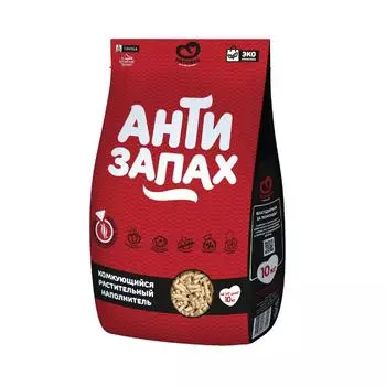 Наполнитель Питомец Антизапах растительный комкующийся 10кг 24 л