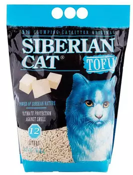 Наполнитель Сибирская Кошка Тофу Оригинал комкующийся 5,6кг 12 л