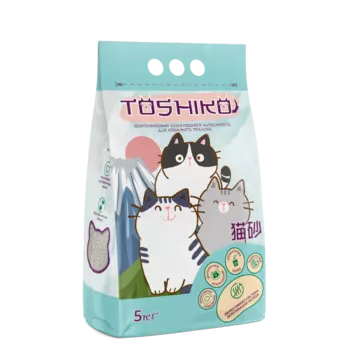 Наполнитель Toshiko Бентонитовый для кошачьего туалета комкующийся без запаха 5кг