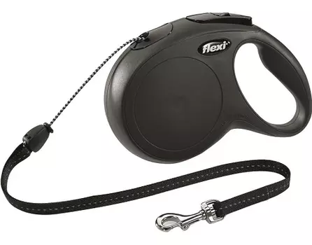 Поводок Flexi New Classic рулетка тросовая черная пластик m длина 500 см 20 кг