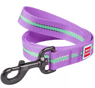 Поводок Waudog Nylon светонакопительный 25 мм x 122см фиолетовый
