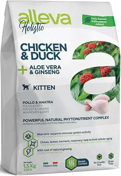 Сухой корм для кошек Alleva Holistic Kitten с курицей и уткой 1,5 кг