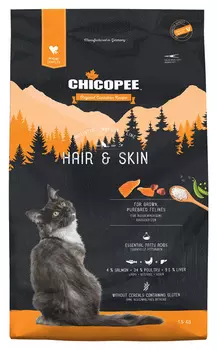 Сухой корм для кошек Chicopee HNL Hair &amp; Skin для кожи и шерсти 1,5 кг