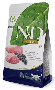 Сухой корм для кошек Farmina N&amp;D Prime Adult беззерновой с ягненком и черникой 10 кг