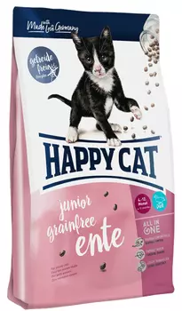 Сухой корм для кошек Happy Cat Grainfree Junior ente с уткой 0,3 кг