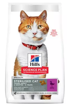 Сухой корм для кошек Hills Science Plan Sterilised с уткой 1,5 кг