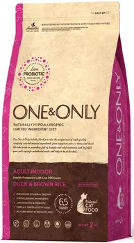 Сухой корм для кошек One&amp;Only Duck &amp; Rice Adult Indoor 2 кг