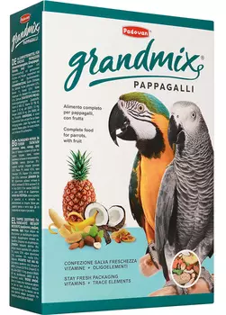 Сухой корм для попугаев Padovan Grandmix Pappagalli комплексный 0,6 кг