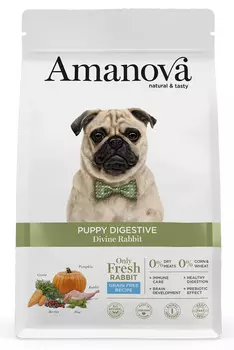Сухой корм для щенков Amanova GF Puppy с чувствительным пищеварением с волшебным кроликом 7 кг