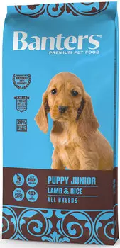 Сухой корм для щенков Banters Puppy Junior ягненок с рисом 15 кг