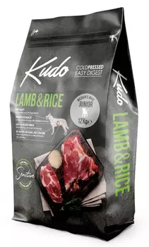 Сухой корм для щенков Kudo с ягненком и рисом для средних и крупных пород 12 кг