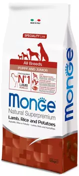 Сухой корм для щенков Monge Speciality Puppy&amp;Junior ягненок с рисом и картофелем 0,8 кг