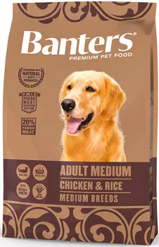 Сухой корм для собак Banters Adult Medium курица с рисом 3 кг