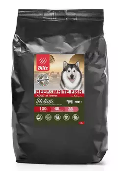 Сухой корм для собак Blitz Holistic Adult с говядиной и рыбой 12 кг