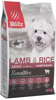 Сухой корм для собак Blitz Lamb &amp; Rice Small Breeds Adult 2 кг