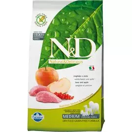 Сухой корм для собак Farmina N&amp;D Prime Adult Medium &amp; Maxi беззерновой с кабаном и яблоком 2,5 кг