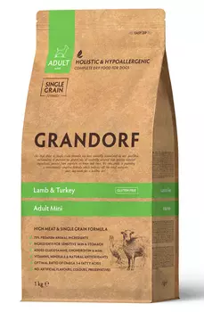 Сухой корм для собак Grandorf Ягненок с Индейкой для маленьких пород 1 кг