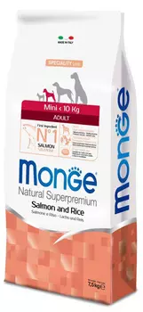 Сухой корм для собак Monge Speciality Mini Adult лосось с рисом 0,8 кг