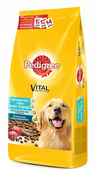 Сухой корм для собак Pedigree Для всех пород с говядиной 13 кг
