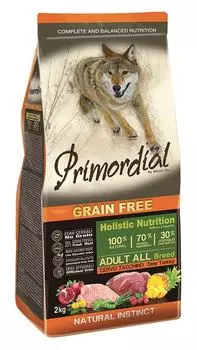 Сухой корм для собак Primordial беззерновой с индейкой и олениной 0,4 кг