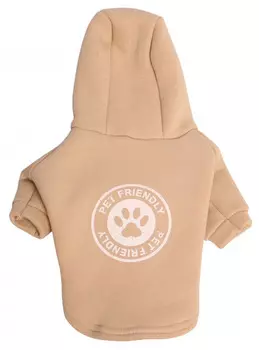 толстовка для собак Lion Толстовка для животных LMK-66 S 20см хлопок бежевый 20 см