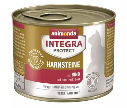 Влажный корм Animonda Integra Protect Urinary c говядиной при МКБ банка диета для кошек 0,2 кг