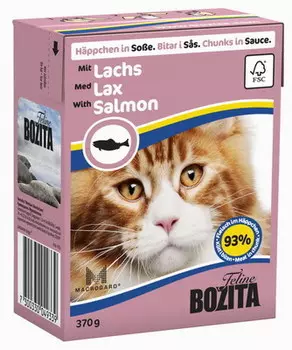 Влажный корм для кошек Bozita Feline Salmon кусочки в соусе 0,37 кг