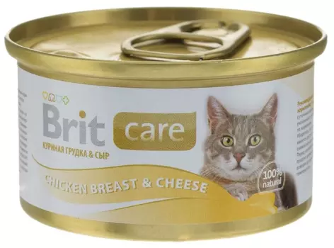 Влажный корм для кошек Brit Care Chicken Breast &amp; Cheese 0,08 кг