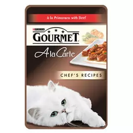 Влажный корм для кошек Gourmet A la Carte пауч говядина с морковью томатом и цукини а-ля Жардин 0,085 кг