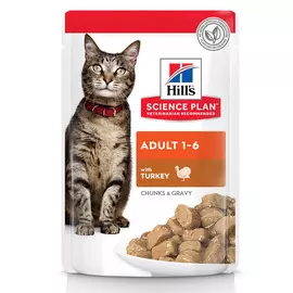 Влажный корм для кошек Hills Science Plan Feline Adult Chunks in Gravy with Turkey Pouch 0,085 кг