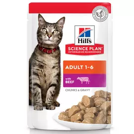 Влажный корм для кошек Hills Science Plan Feline Adult with Beef Pouch 0,085 кг