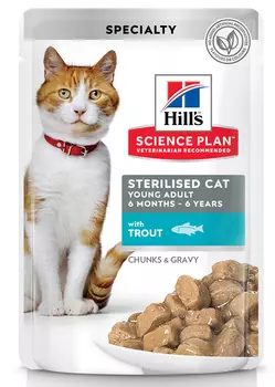 Влажный корм для кошек Hills Science Plan Feline Sterilised Young Adult with Trout Pouch 0,085 кг