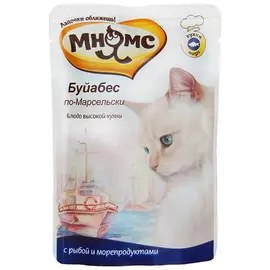 Влажный корм для кошек Мнямс пауч "Буйабес по-Марсельски" рыба с морепродуктами 0,085 кг