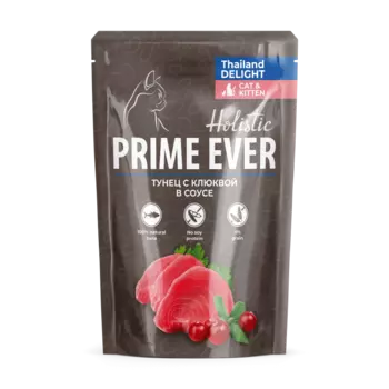 Влажный корм для кошек Prime Ever Holistic Тунец с клюквой в соусе 0,085 кг
