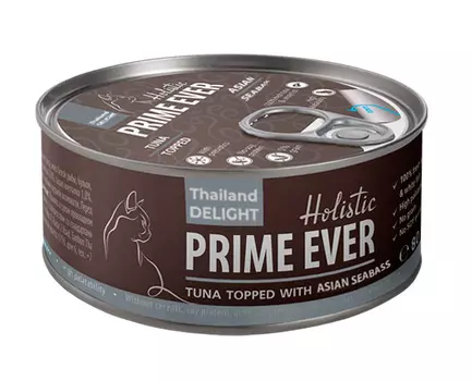 Влажный корм для кошек Prime Ever Тунец с азиатским сибасом в желе 0,08 кг