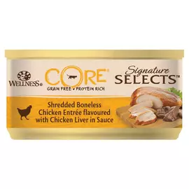 Влажный корм для кошек Wellness Core Signature Selects Измельченное Куриное Филе с Куриной Печенкой в Соусе 0,079 кг