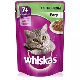 Влажный корм для кошек Whiskas 7+ рагу с ягненком 0,085 кг