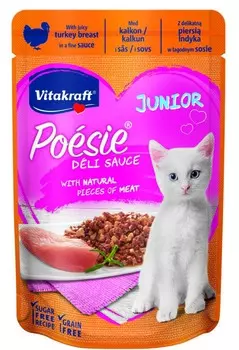 Влажный корм для котят Vitakraft Poesie kittens Turkey с индейкой в соусе 0,085 кг