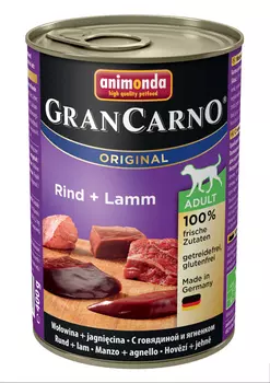 Влажный корм для собак Animonda Gran Carno Adult Original с говядиной и ягненком 0,4 кг