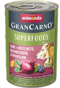 Влажный корм для собак Animonda Gran Carno Superfoods c говядиной 0,4 кг